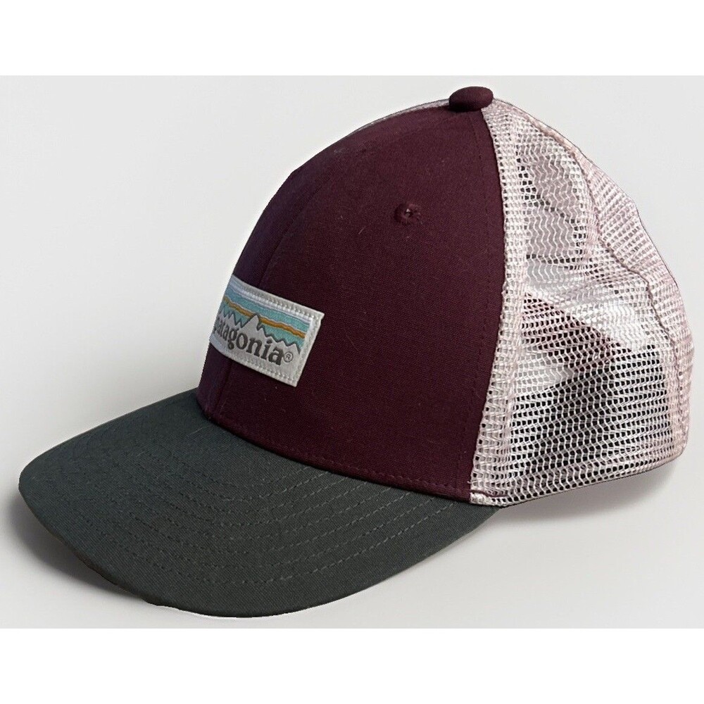 Patagonia Pastel P-6 Label Layback Trucker Hat Cap Maroon Pink Women’s